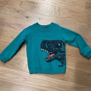 Joules Teal/Green Kids Sweatshirt with Dinosaur Design 4 years